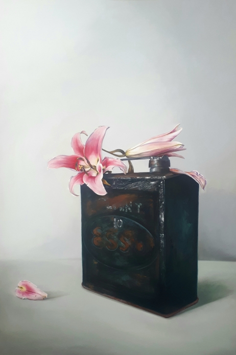 "Petrol Station Flowers" Oil on canvas 120 x 80 cm