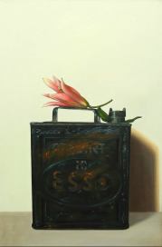 "Lily with ESSO Can" Oil on canvas 120 x 80 cm